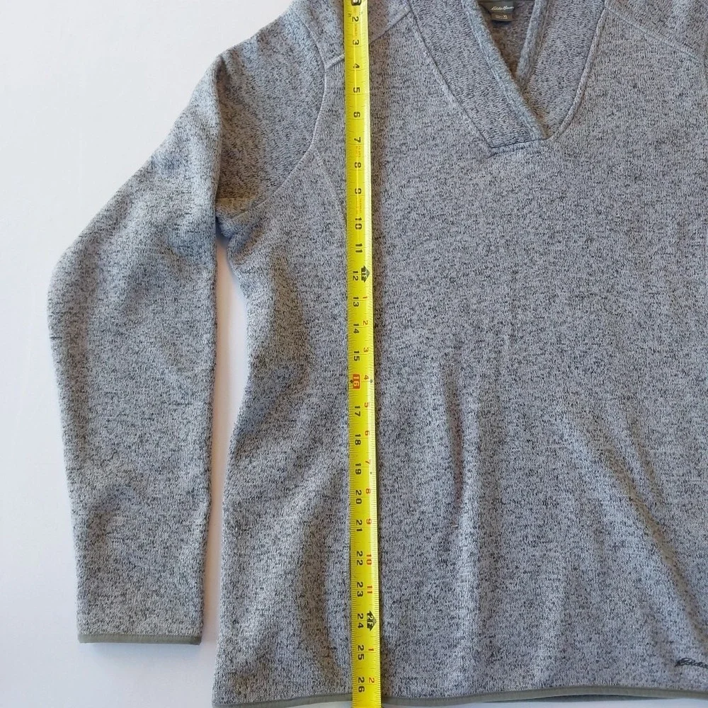 Women's‎ Eddie Bauer Grey Sweater V-Neck Front Size XL